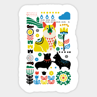 Scandinavian Corgi Sticker